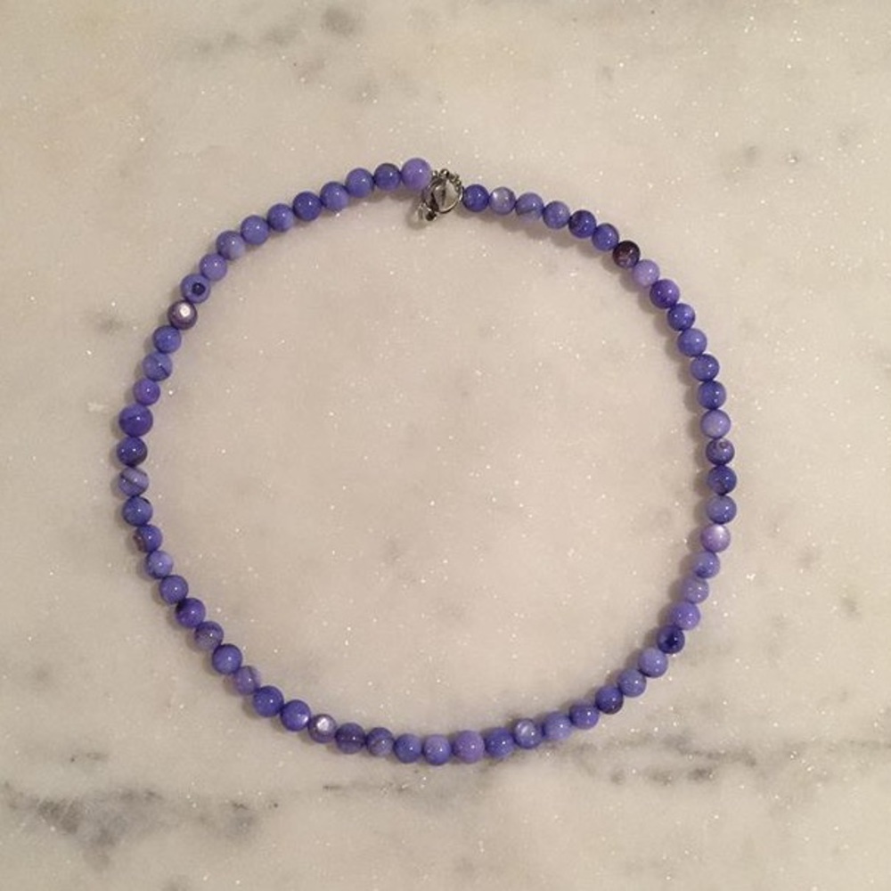 blue marble handmade necklace